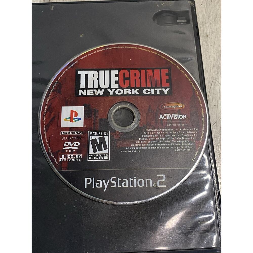 True Crime: New York City, PS2 Disc Only, Sony PlayStation 2